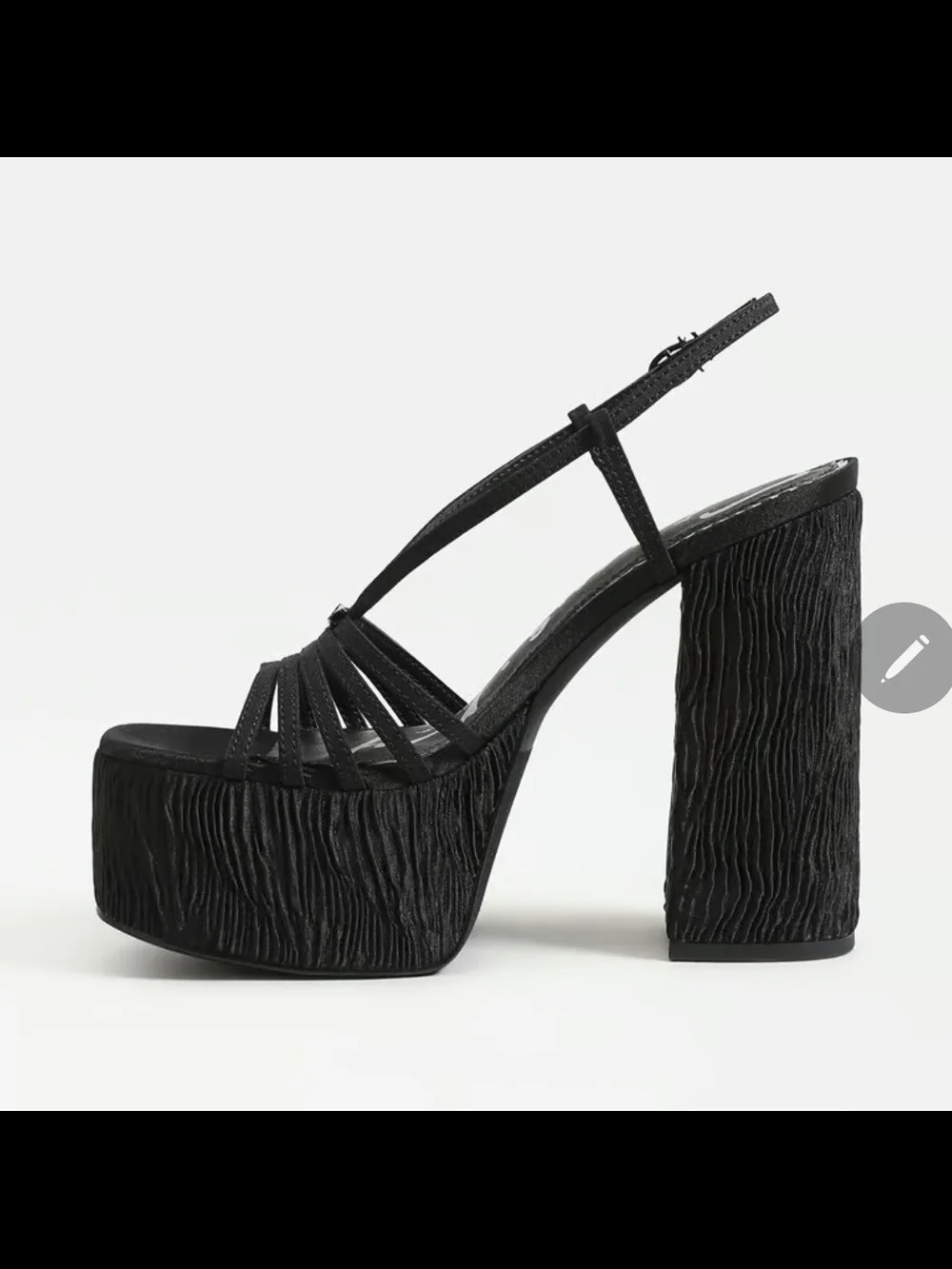 Circus by Sam Edelman Black Textured Platform Slingback Heels